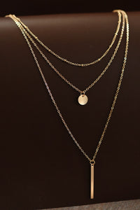 Gold Triple Layered Bar Necklace