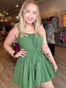 Green Flowing Camisole Romper