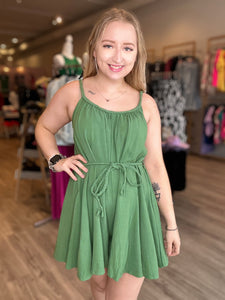 Green Flowing Camisole Romper