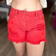 Load image into Gallery viewer, Risen Red Distressed Shorts