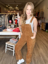 Load image into Gallery viewer, Tan Corduroy Overalls
