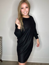 Load image into Gallery viewer, Black Tunic Sweater Dress