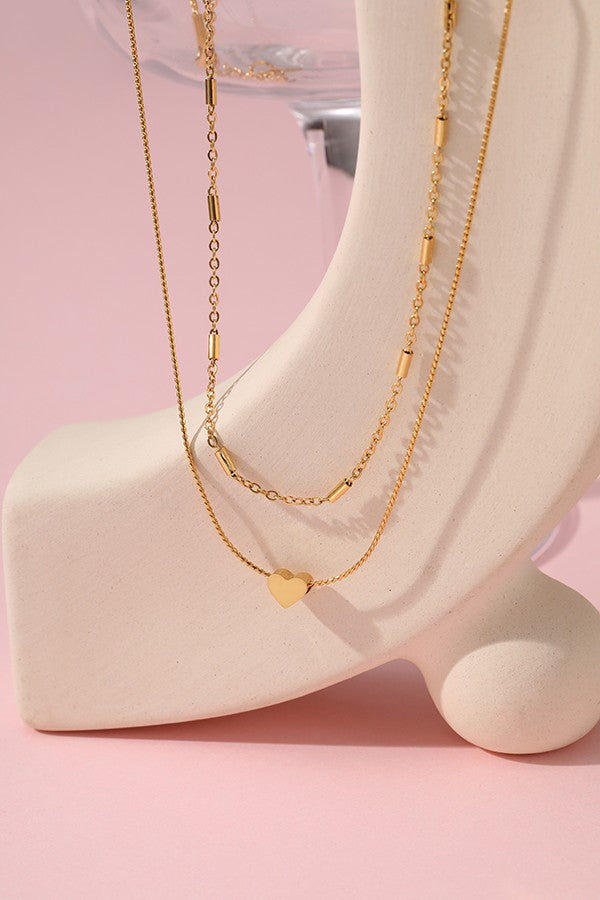 Gold Layered Heart Necklace