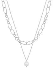 Load image into Gallery viewer, Gold Link Chain &amp; Pearl Necklace