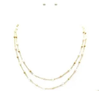 Gold & Pearl Beaded Necklace