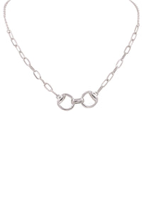 Silver Rhodium Chain Link Necklace