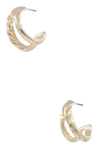 Gold Double Twist Earrings