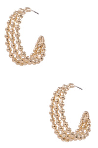 Gold Ball Layered Earrings