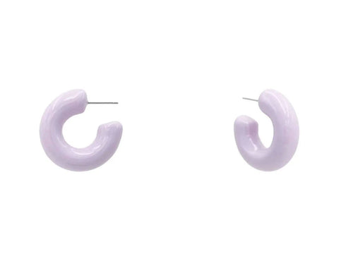 Lavender Enamel Hoops