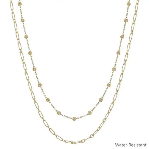 Gold Layered Beaded Necklace