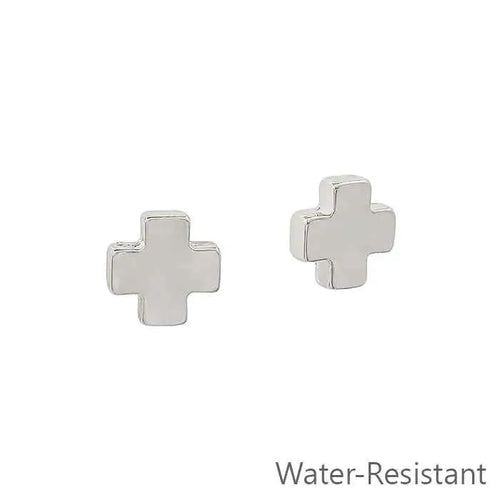 Silver Cross Studs