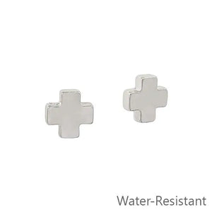 Silver Cross Studs