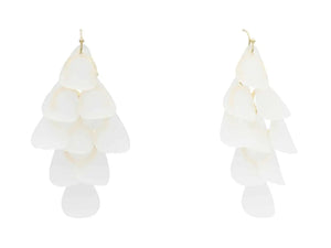 White Ombre Petal Drop Earrings