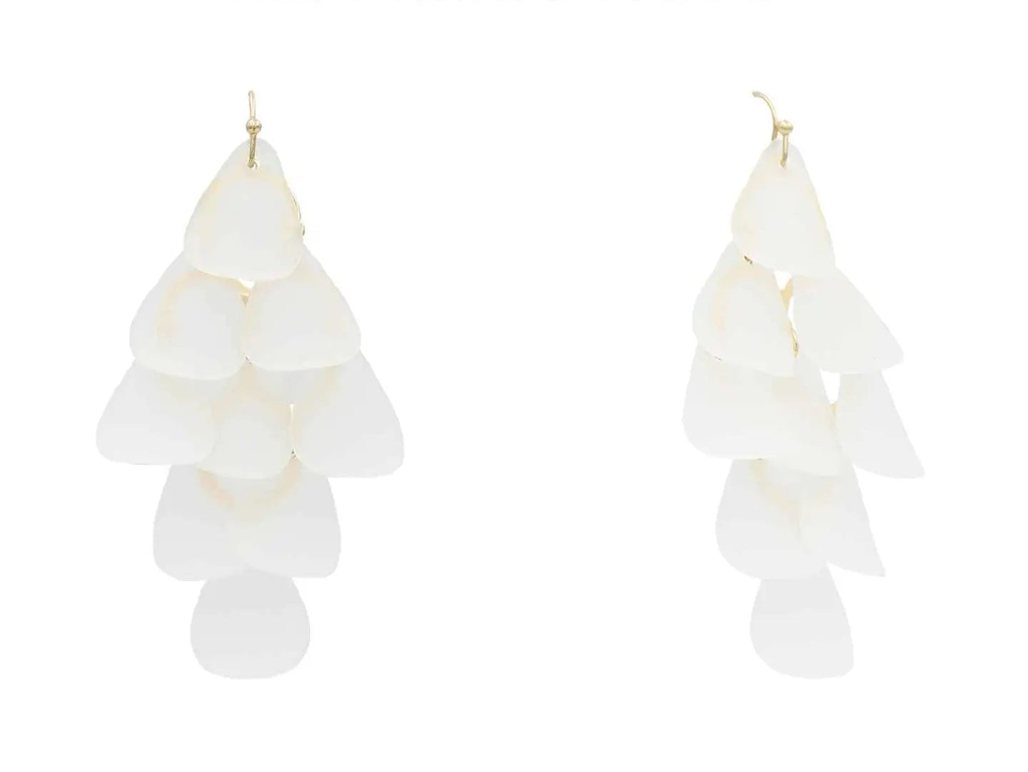 White Ombre Petal Drop Earrings