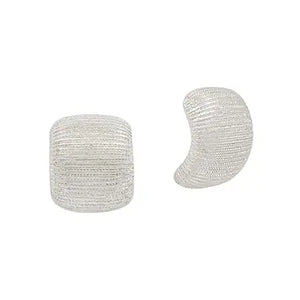 Silver Cuffed Stud Earrings