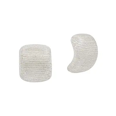 Silver Cuffed Stud Earrings