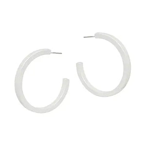 White Hoop Earrings