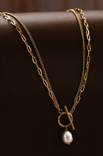 Gold Multi Chain Toggle Necklace