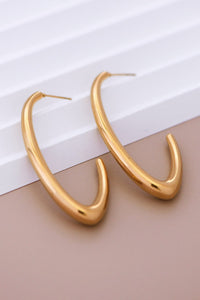 Gold Drop Hoop Earrings