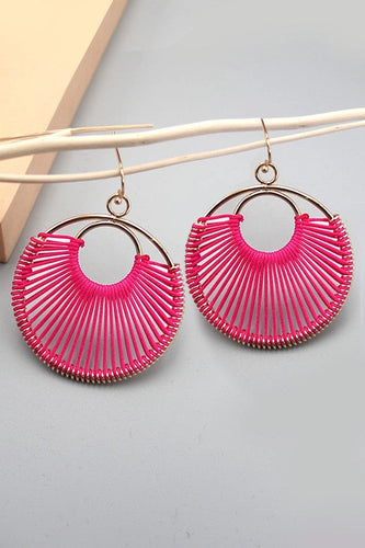 Pink Drop String Earrings