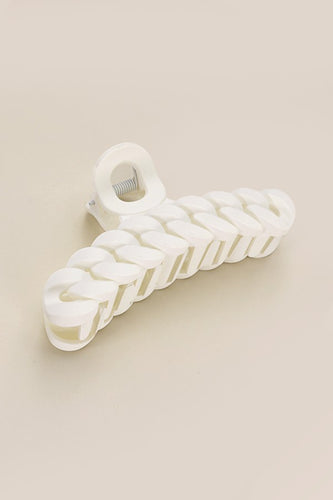 White Matte Chain Claw Clip