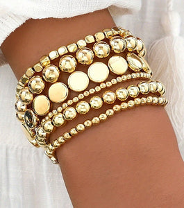 Gold Multi Ball Chain Bracelet