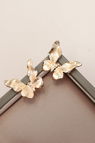 Gold Butterfly Stud Earrings