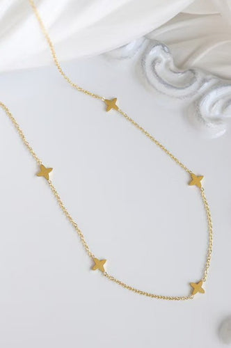 Gold Titanium Mini Cross Necklace