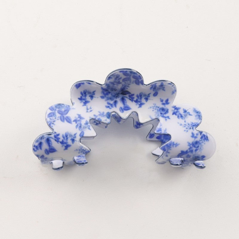Blue Porcelain Claw Clip