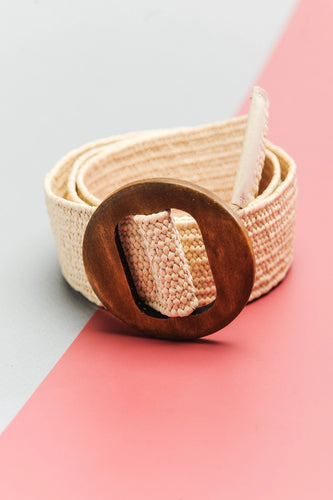 Ivory Wooden Buckle Belt