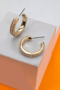 Gold Pearl Studded Hoops