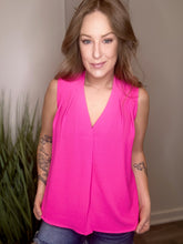 Load image into Gallery viewer, Hot Pink Pleated Sleeveless Top