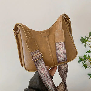 Tan Woven Strap Crossbody Bag