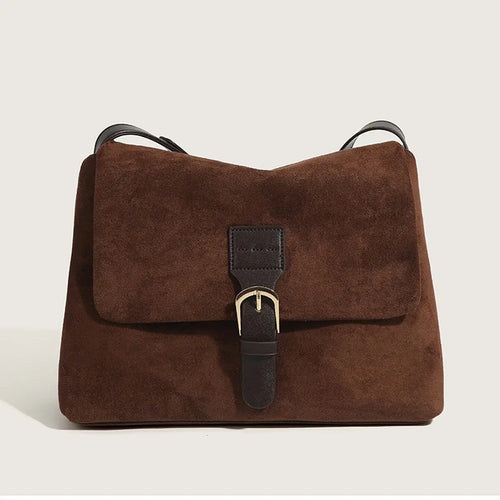 Coffee Buckle Crossbody Bag
