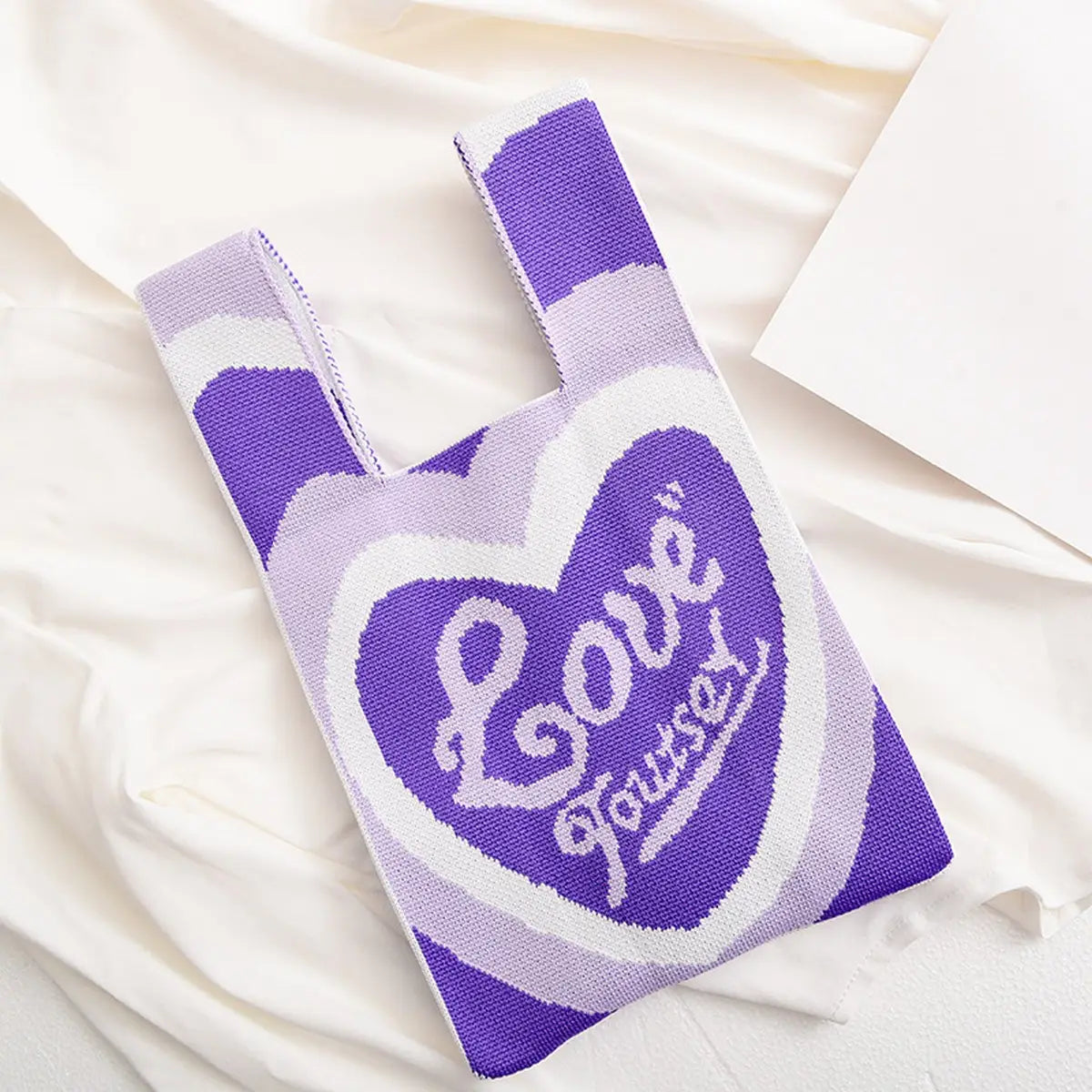 Purple Knit Love Purse
