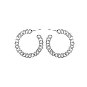 Silver Chainlink Hoop Earrings