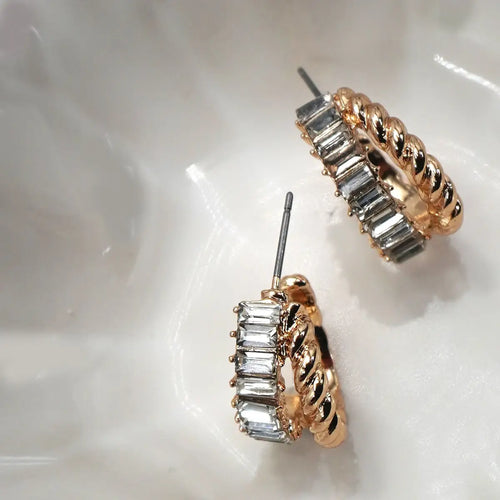 Gold Intertwined Hoop Earrings