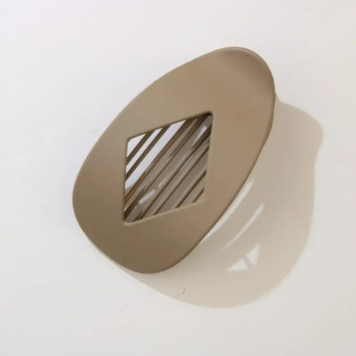 Tan Jumbo Oval Claw Clip