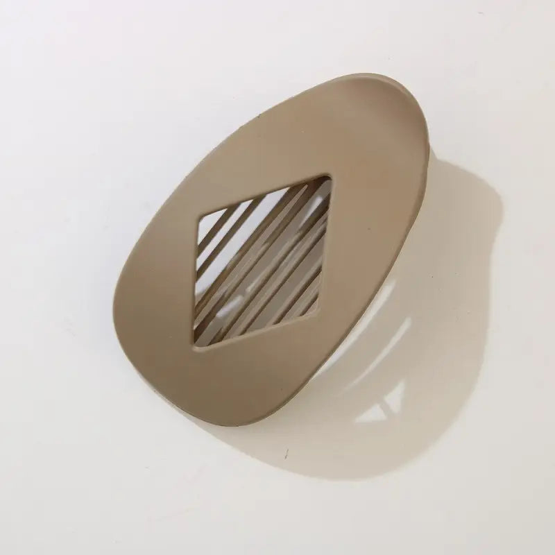 Tan Jumbo Oval Claw Clip