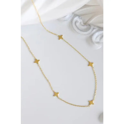 Gold Titanium Mini Cross Necklace