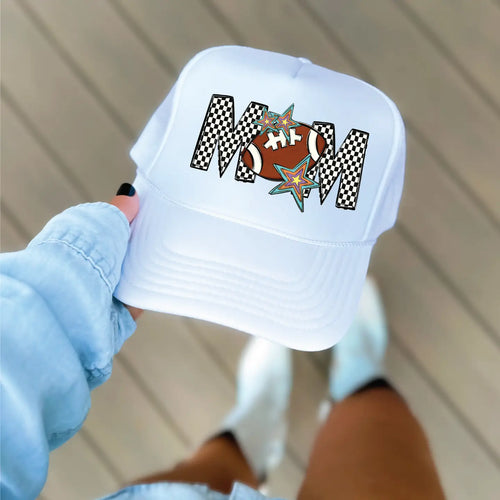Football Mom White Trucker Hat