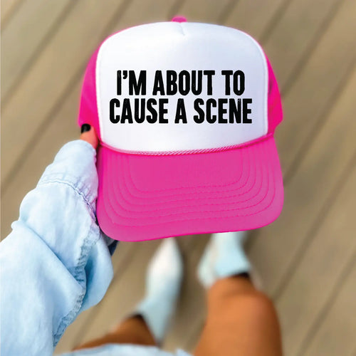 Cause A Scene Pink Trucker Hat