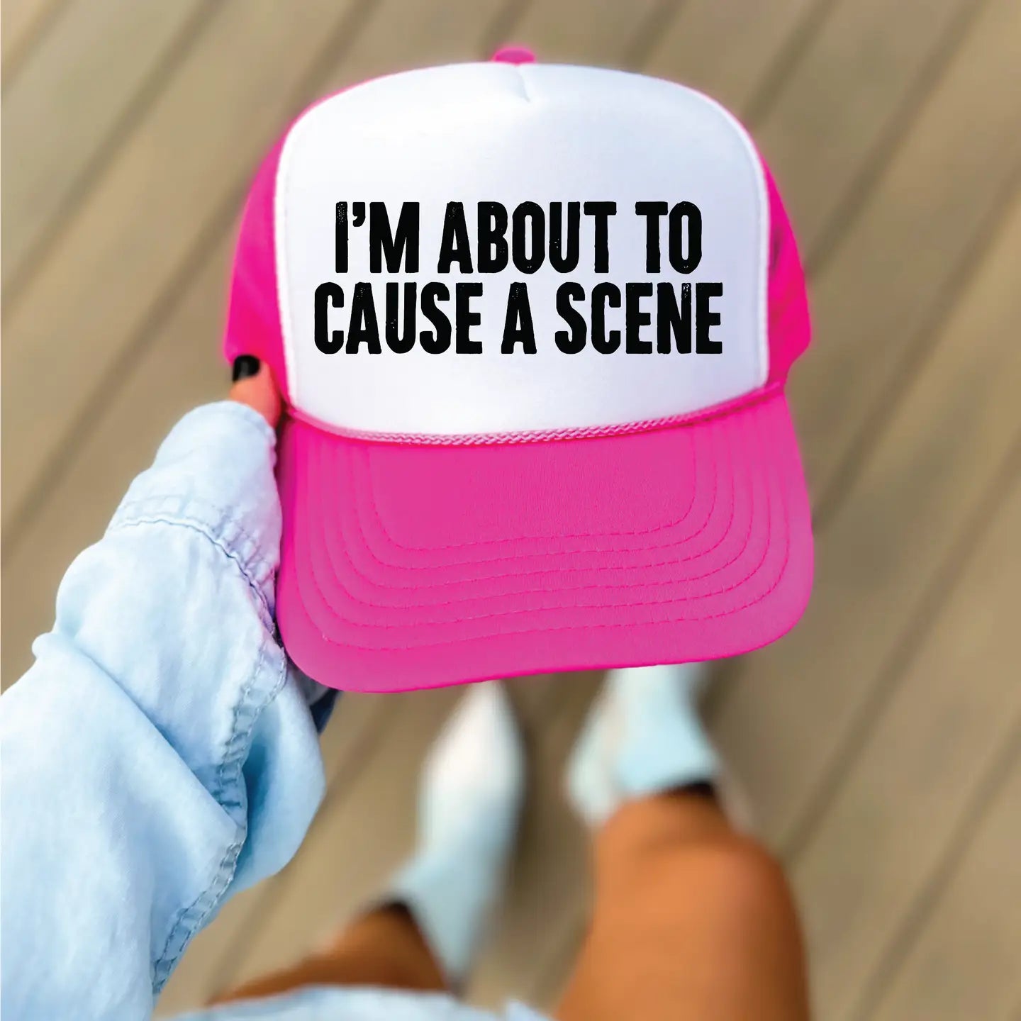 Cause A Scene Pink Trucker Hat