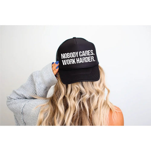 Nobody Cares Black Trucker Hat