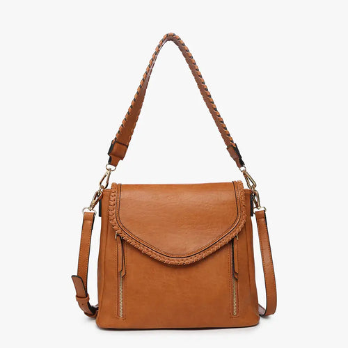 Brown Whipstitch Crossbody Bag