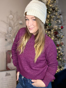 Plum Raglan Sweater