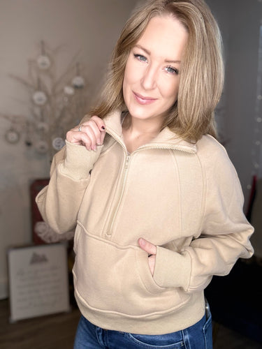 Oat Half Zip Sweater