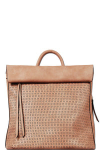 Mauve Fold Over Backpack