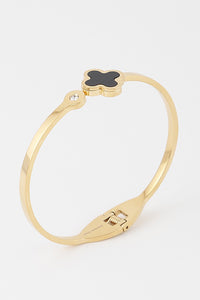 Gold Clover Clasp Bracelet