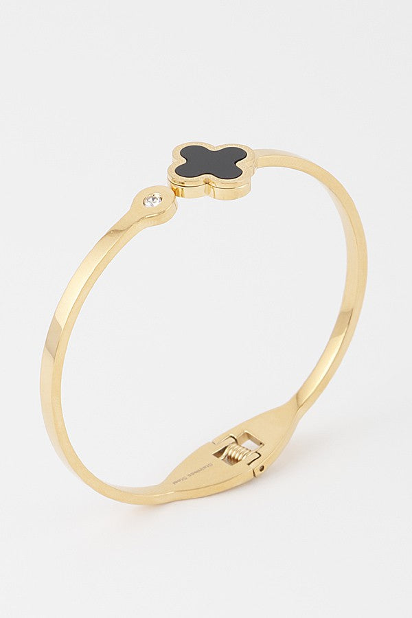 Gold Clover Clasp Bracelet